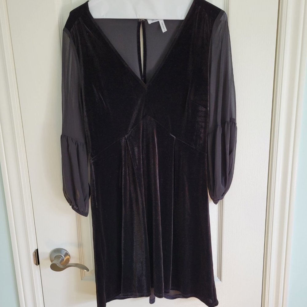 BCBGeneration Black Suede Cocktail Dress